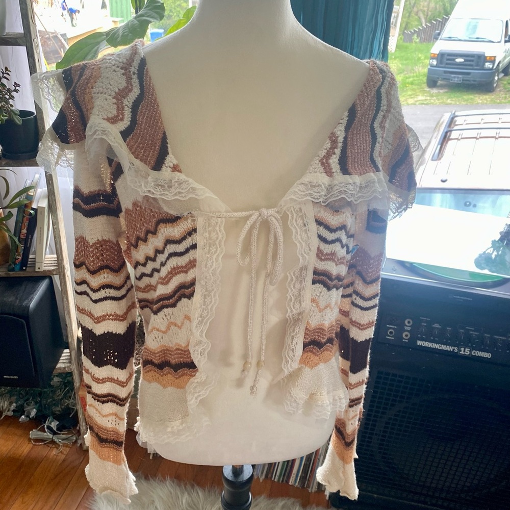 Y2K Tie Front Cardigan